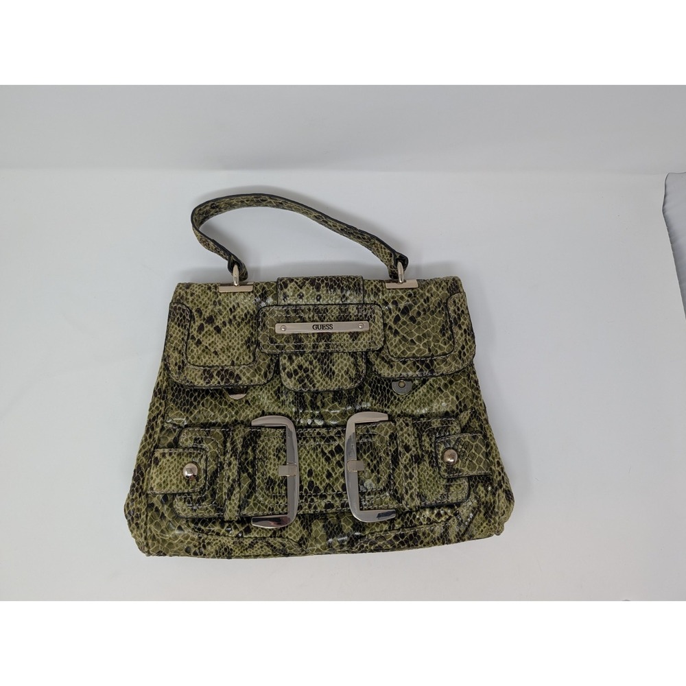 🔥RARE🔥 Vintage Y2K Guess Chunky Hardware Python/Snakeskin Shoulder Bag Purse